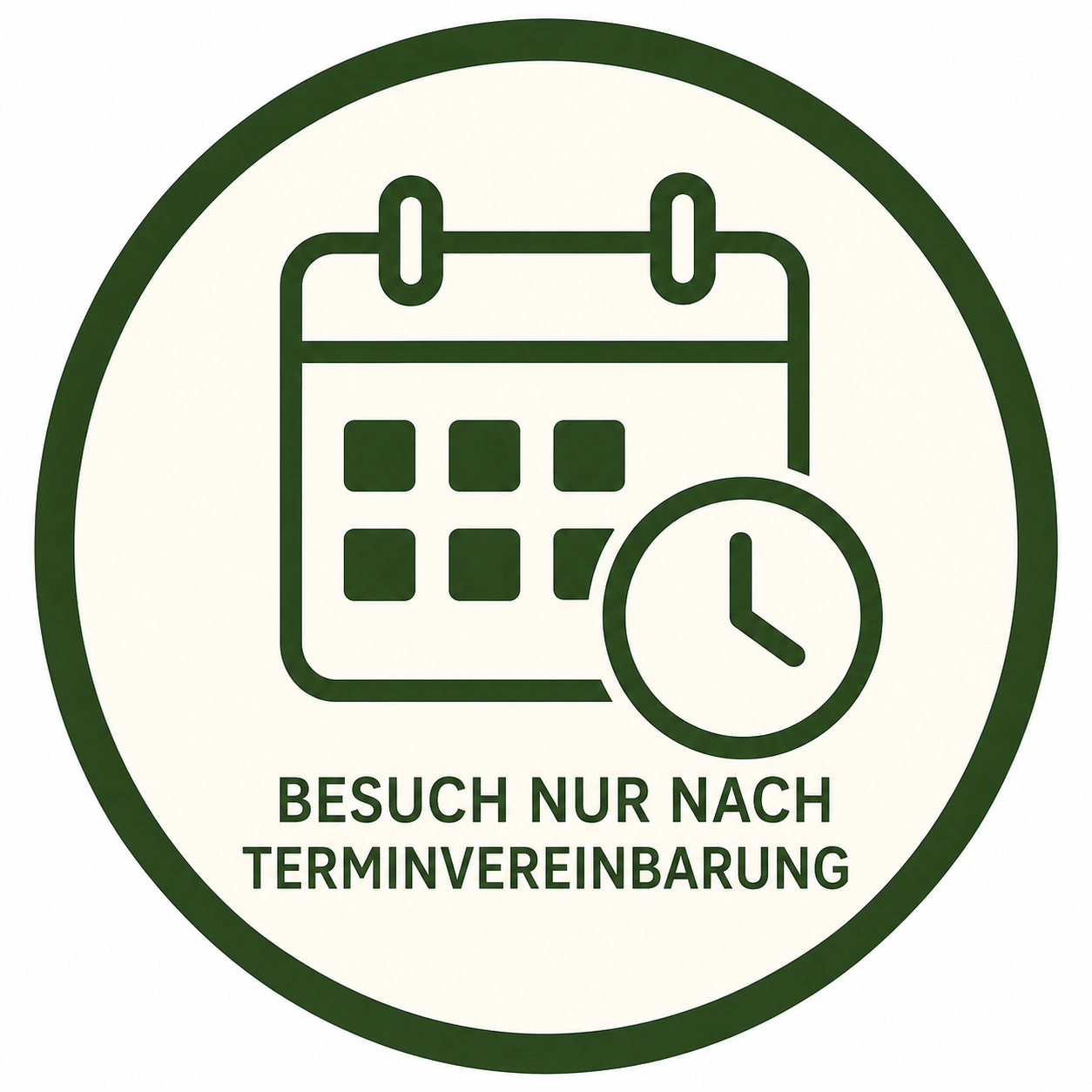 Termin-Icon für Besuch nur nach Termin